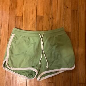 J. Crew Light Green Athletic Shorts with White Trim